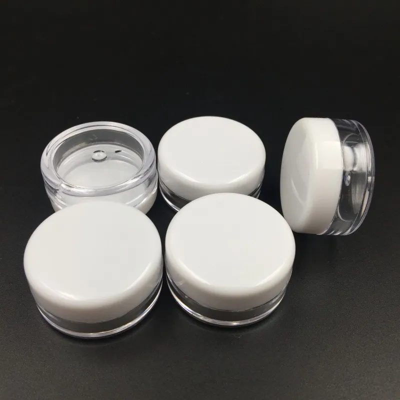 3ML 5ML 10ML Clear Empty Jar Cosmetic Plastic Round Bottle Pot For Make Up Eye Shadow Nails Powder Container Gram Size