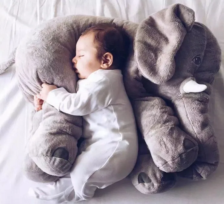 Vendita al dettaglio 2017 Elephant Cuscino Bambola Bambino Bambini Sleep Pillow Regalo di compleanno Ins Lumbar Pillow Naso lungo Bambola Elefante Elefante Peluche 30cm