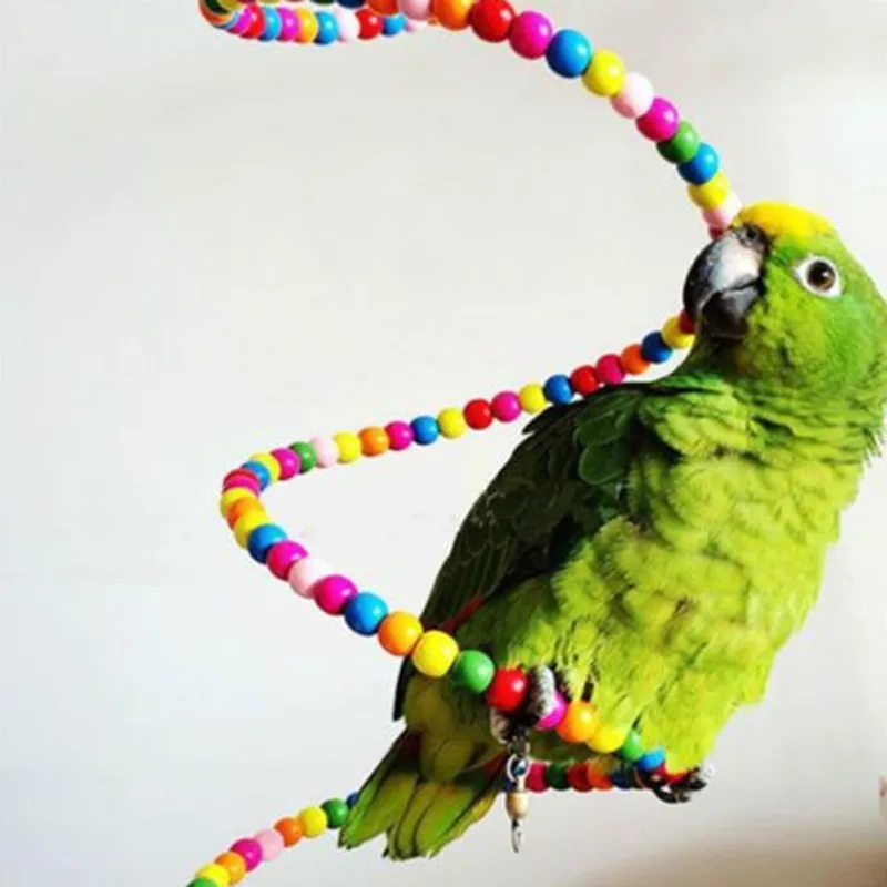 Venta al por mayor-1 UNID PEQUEÑA ESTACIÓN Elevada Pequeño Parrot Juguete Bounceing Jaula Pájaro Colgante Ejercicio Ejercicio Arco iris Espiral Periquito Periquito Escalera Chew Juguetes