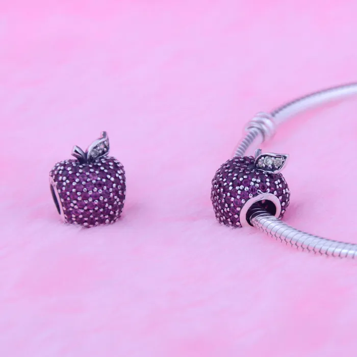 Losse kralen Past Apple Pandora Armbanden Zilveren Pave Ballen Zirconia Nieuwe Originele 925 Sterling Zilveren Charme Sieraden DIY voor vrouwen Groothandel