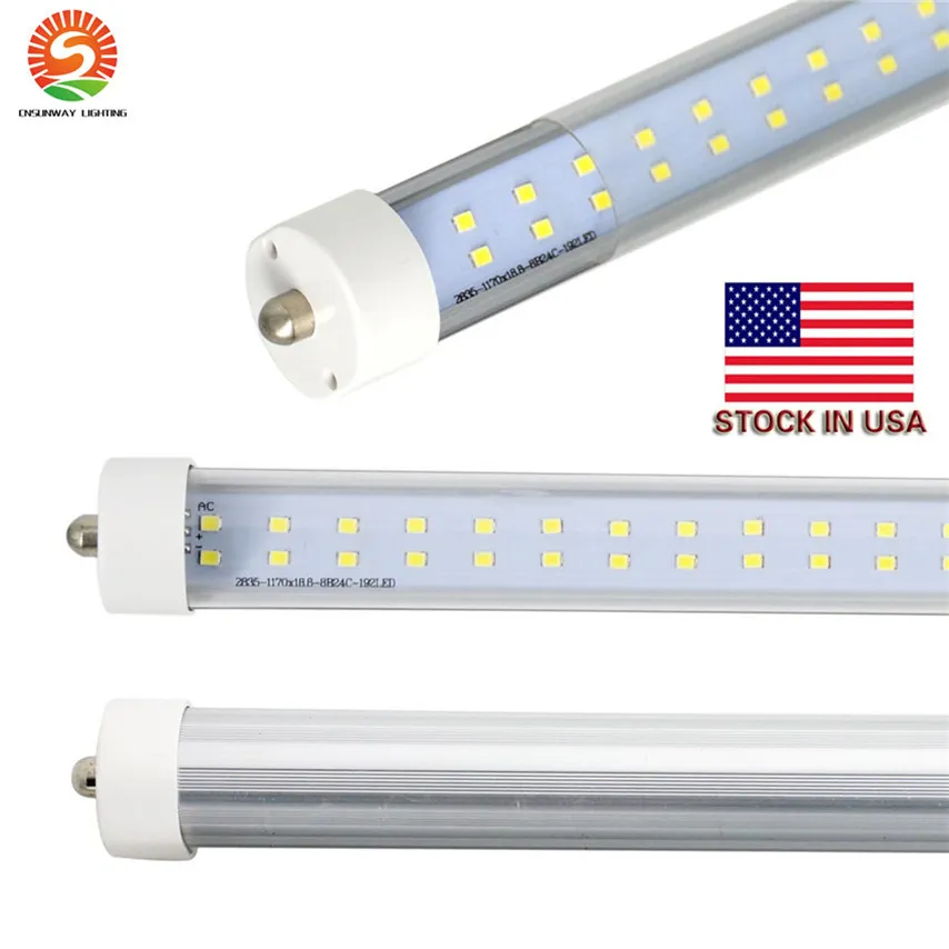 Großhandel! Neue 576PCS SMD Doppelreihen 72w LED Leuchtstoffröhre FA8 8FT Leuchtstofflampe T8 Röhre AC85-305V 2400mm 8ft Röhre hohe Lumen heiß Garage Geschäfte Werkstatt Lager