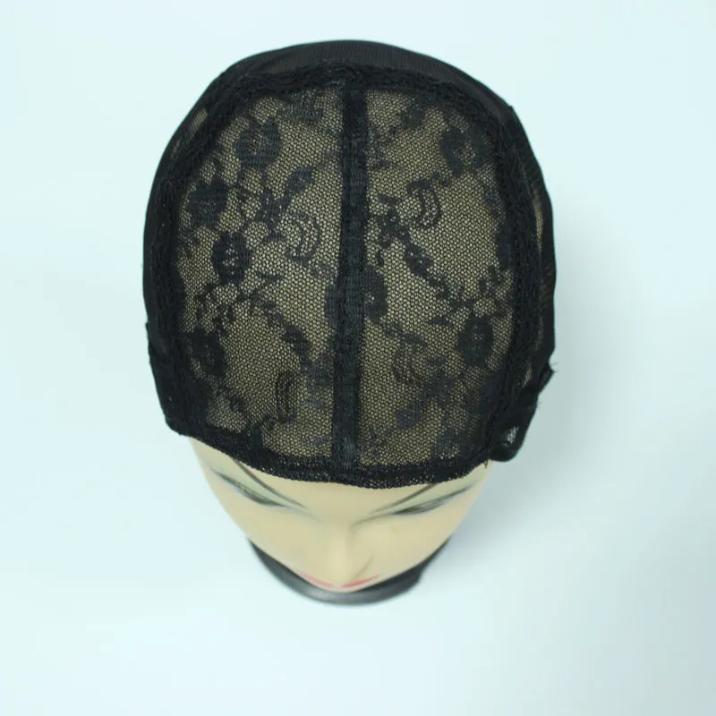 5st Black Color Wig Full Cap Net Jewish Base Wig Caps för att göra peruker Glueless justerbar rem på baksidan