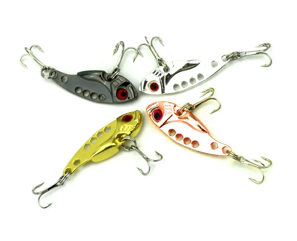 Fiske Lure Blade 4cm 7g Metal VIB Hard Bait Bass Walleye Crappie Minnow Fiske Tackle Gratis Frakt VIB015