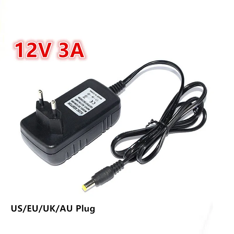 Adaptador de alimentação LED Acessórios DC12V 3A Potência para Faixa de LED Light 36W 3A Fonte de alimentação conversor adaptador