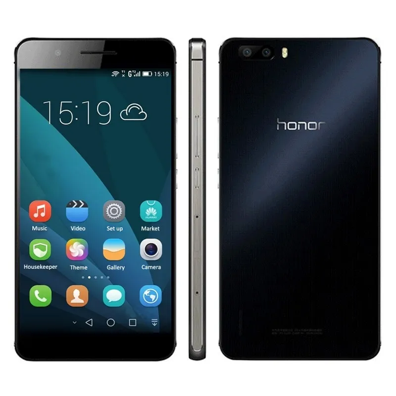 Оригинал Huawei Honor 6 Plus 4G LTE сотовый телефон Kirin 925 Octa Core RAM 3 ГБ ROM 16 ГБ 32 ГБ Android 5.5 дюймов 8.0MP NFC Смарт-мобильный телефон