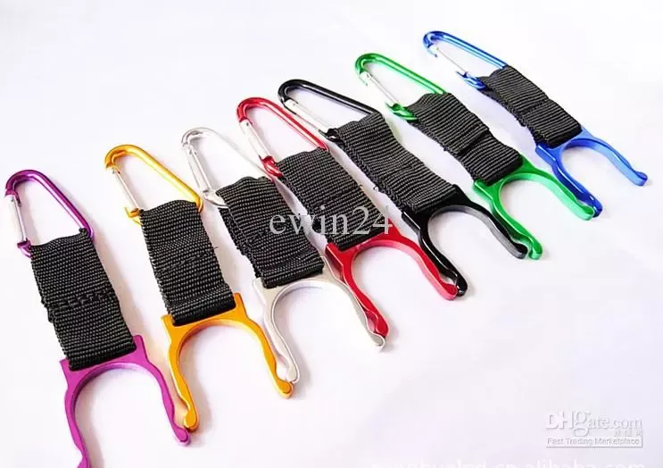 야외 Carabiner 물 병 클립 홀더 캠핑 하이킹 알루미늄 여행 버클 야외 GadgetsLocking Carabiner 클립 물병