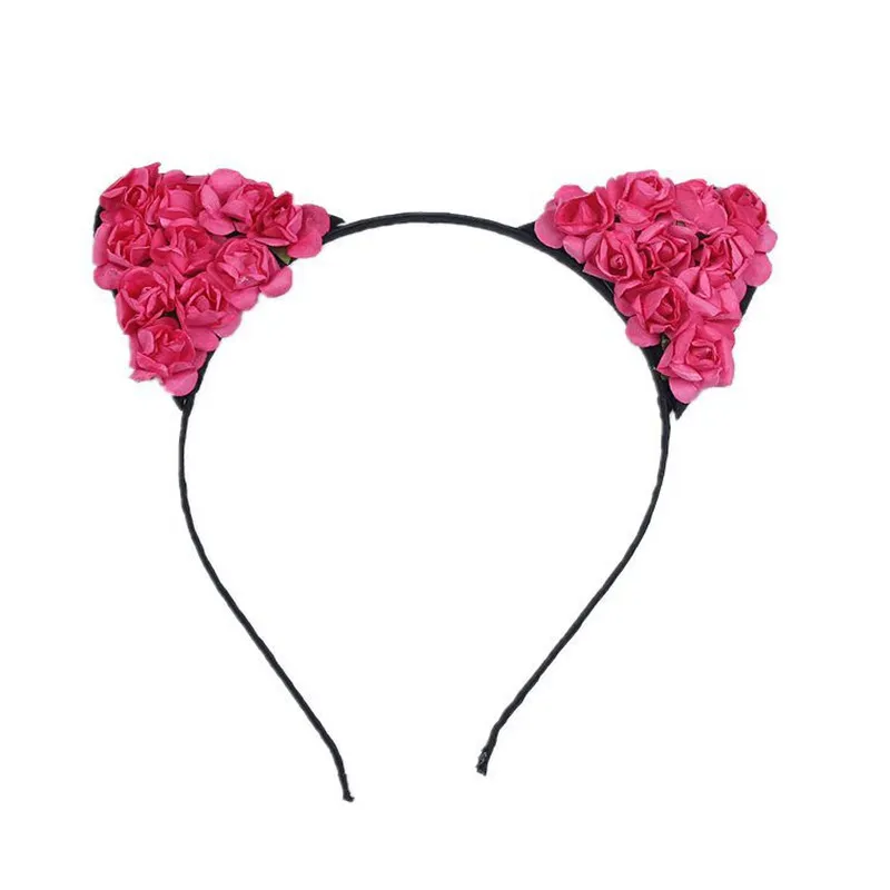 Offre spéciale chat bandeau creux mignon mode enfants filles dentelle belle chat oreille bandeau cadeau cheveux accessoires