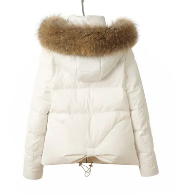 2017 nouvelle mode hiver femmes grand réel fourrure de raton laveur à capuche court duvet de canard parka manteau casacos SMLXLXXL