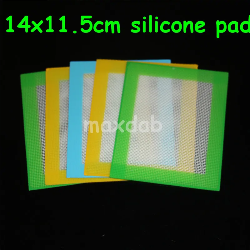 Silicone wax pads dry herb mats 14*11.5cm square food grade baking mat dabber sheets jars dab tool for glass bong vaporizer DHL
