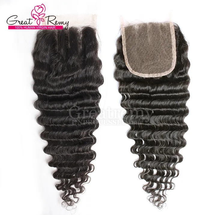 100 Malaysian Deep Wave Top Frontal Closure Part 44 Hairpieces Virgin Human Hair Natural Color Dyeable Also Whole Very 2489352