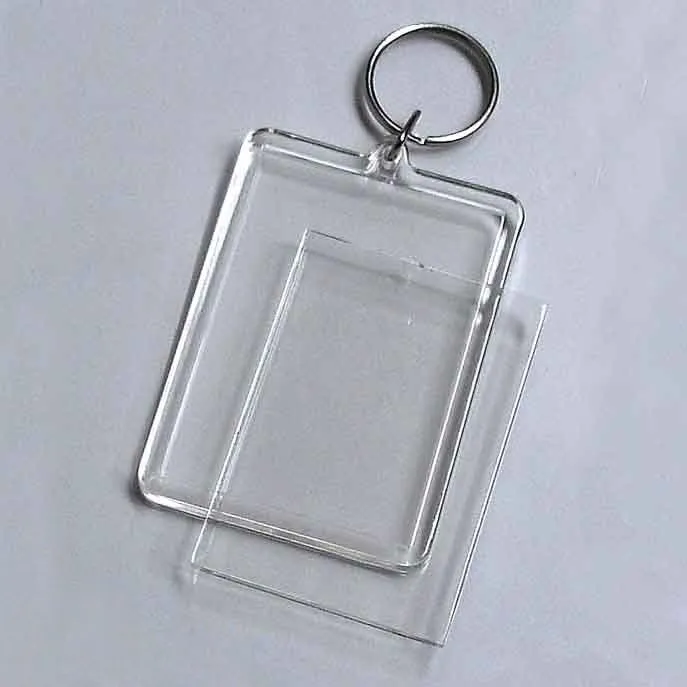 Blank Acrylic Rectangle Keychains Photo Key Chains /For Photo Size 2x  1.25 #KP01C DHL FREE SHIPPING