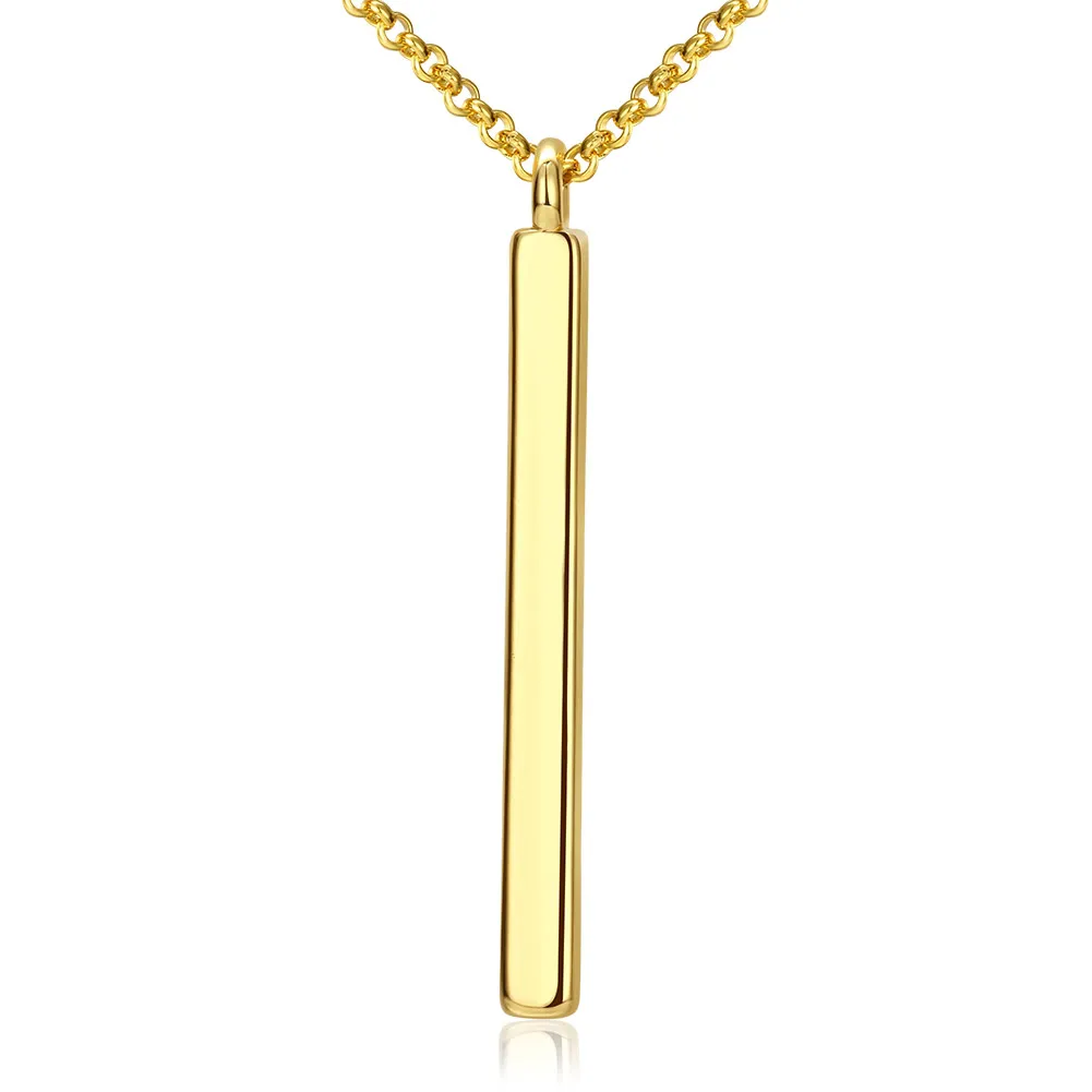 Extreme Simplicity Long Strip Pendant Necklace Europeo y Americano Popular 18K plateado en oro Nickle Antialérgico collares románticos