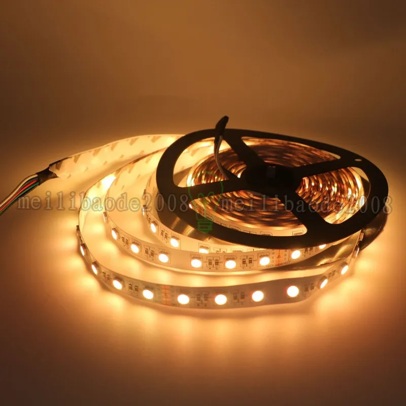 NIEUWE 24V / 12V RGBW LED Strip 5050 Flexibele Licht RGW / RGBWW 4 Kleur in 1 LED-chip 60 LED / m 5m / partij.