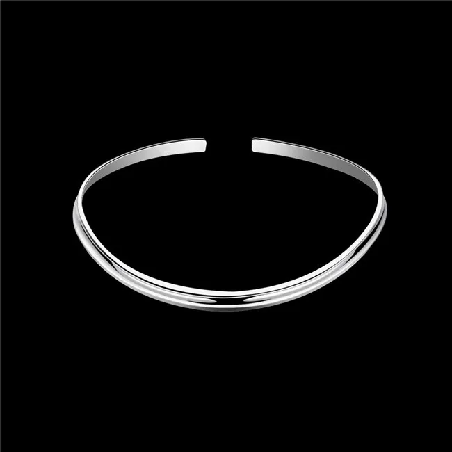 Brand new Smooth Collars plated sterling silver necklace STSN109,hot sale fashion 925 silver necklace factory direct sale 