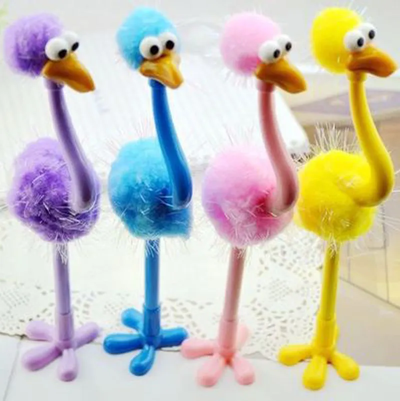 2016 New Arrival Gel Pens Ostrich Design Roller Ball Pens Creative Stationery Non-sucker Special Fancy Stand-up