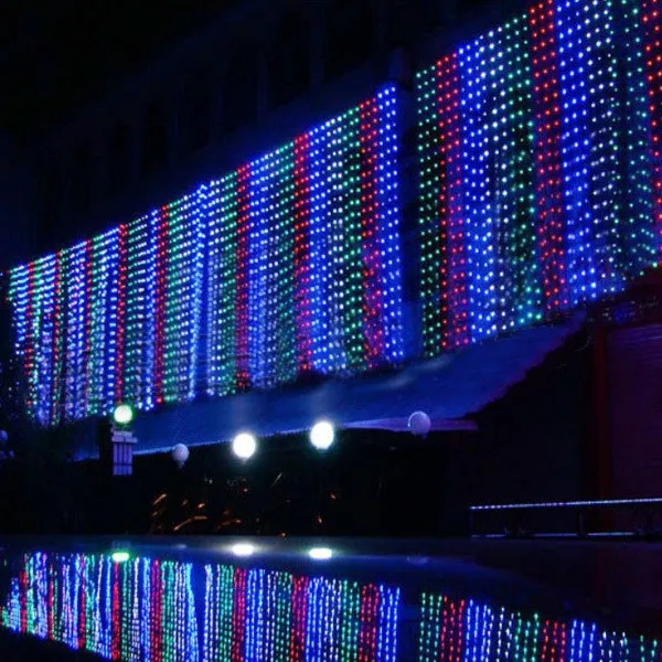 500 LED-gordijn licht 10m * 1.5m 110- 220V Kerstmis Xmas Outdoor String Fairy Lights Bruiloft Decoratie Lampen AU EU US UK UK Plug