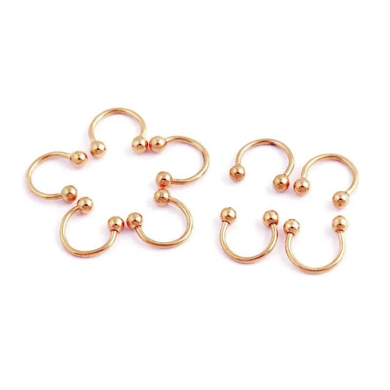 50 unids oro titanio acero inoxidable ceja nariz labio cautivo grano anillo lengua piercing Tragus cartílago pendiente joyería del cuerpo