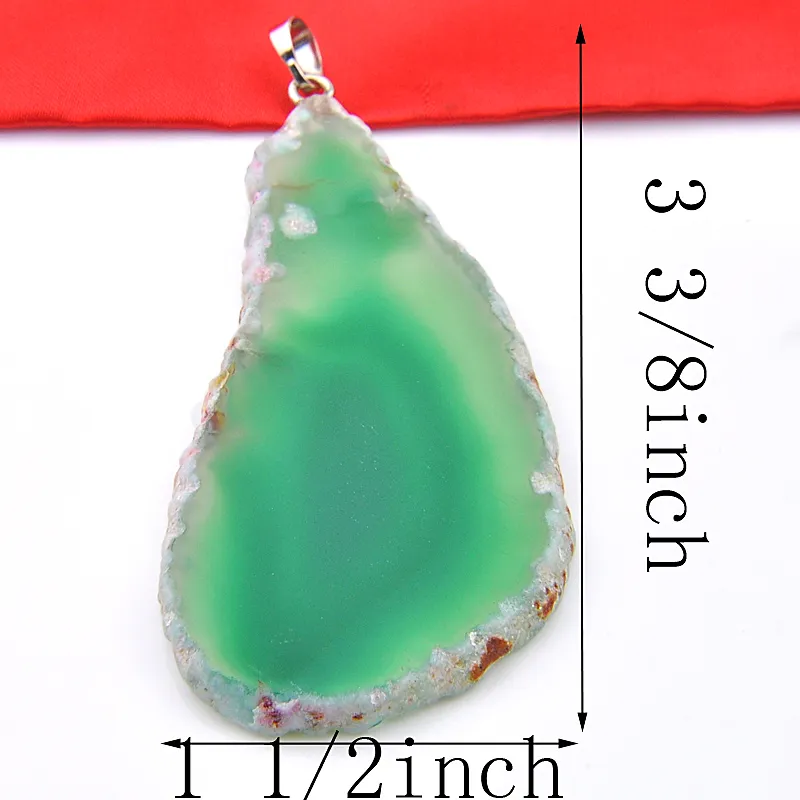 Wholesale 1LOT Newest Green Natural Agate Gem 925 Sterling Silver USA Israel Wedding Engagement Pendants Party Jewelry