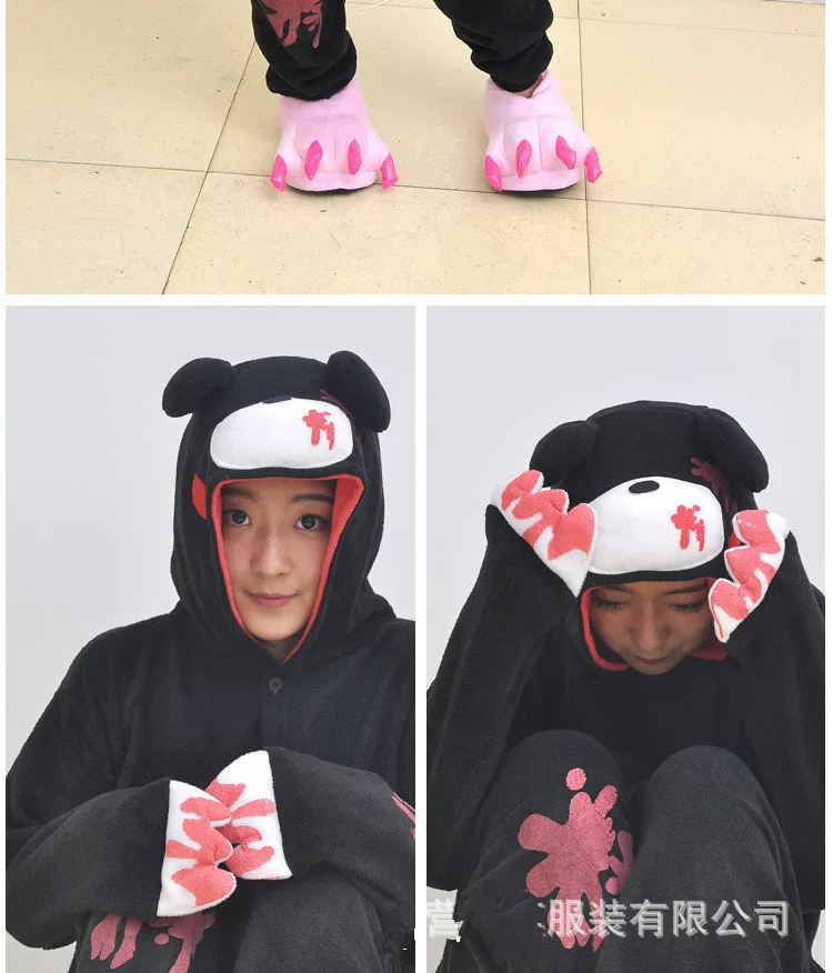 Goedkope DHL Pijamas Zwart Roze Gloomy Bear Polar Warm Fleece Japan Anime Mode Onesie Pyjama Animal Suits Cosplay volwassen Kledingstuk Jumpsuit