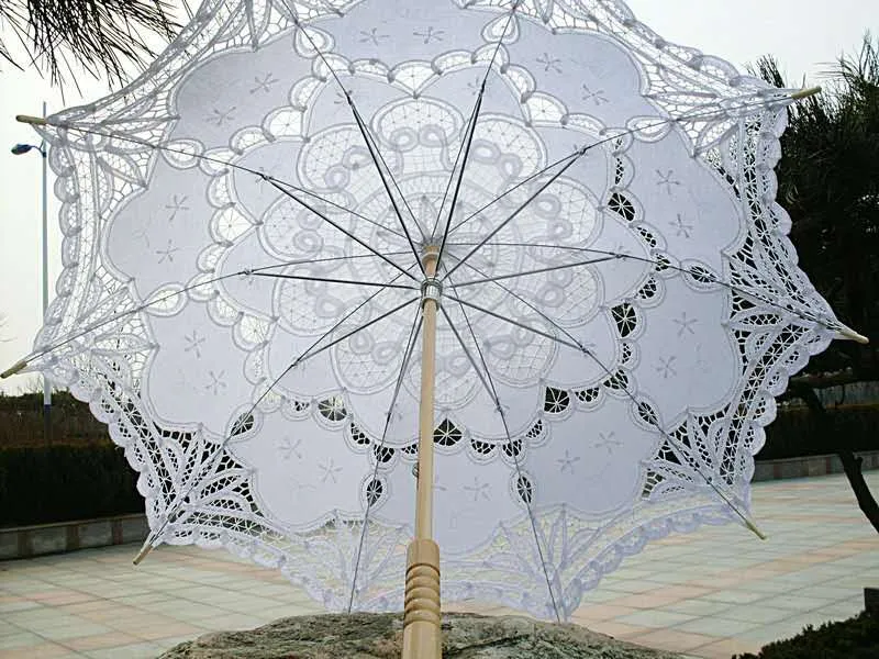 Parapluie Parasol en dentelle vintage pour la fête de mariage Parapluies de mariage faits à la main en dentelle de mariée Parapluie en dentelle brodée multicolore