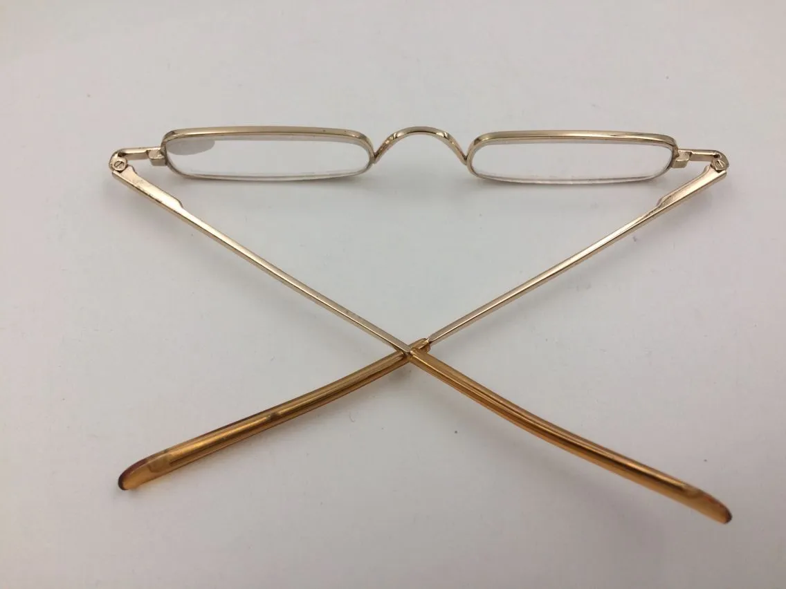 Högkvalitativ ultraken Pen Slim Gold Trim Reading Glasses Metal Mini Tube Reader 10st 2519