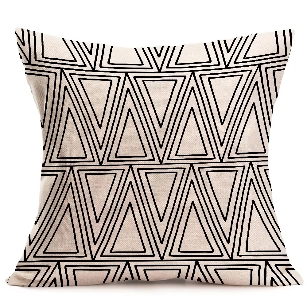 halloween Christmas black white pillowcase geometry Cushion covers Cotton linen pillow cover for Sofa bed Nordic Throw Pillow case