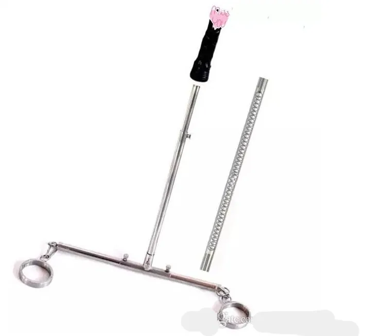 stainless steel bondage restraints stand with anal plug leg ankle cuffs fetish slave torture device spreader bar frame Female Devic2067932