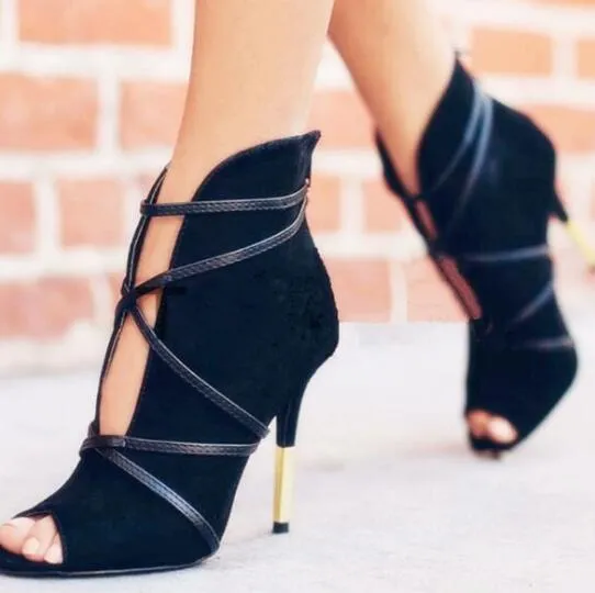 Black suede pixie boots top