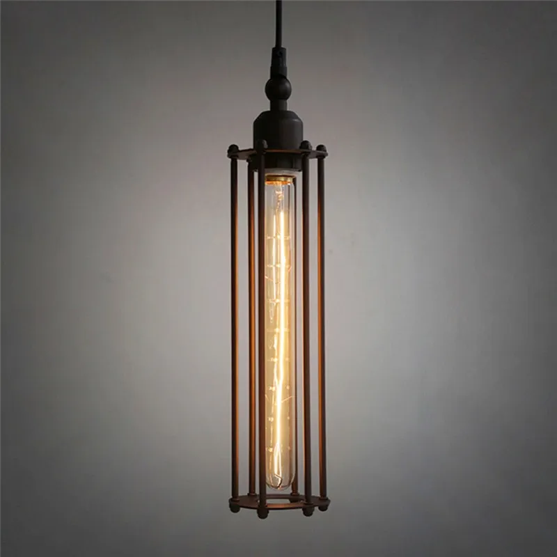 Amerikanskt landstil Hängsmycke Ljus Retro Loft Strykburar Hängsmycke Lampa Heminredning Edison Vintage Hängande Lampa Europas belysning