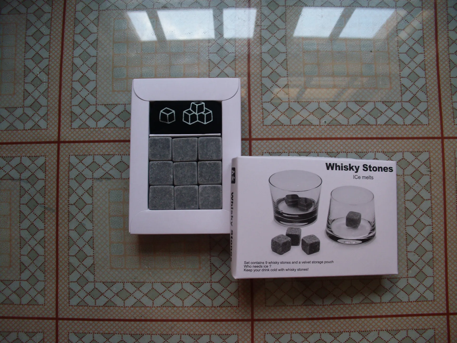 Cooler Whisky Rock Soapstone Whisky Stones Ice Block Wine Ice Cube / Set Ice with Box and Storage Pouch Free DHL