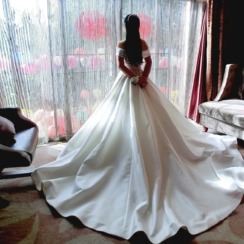 2016 New Sleeveless Bateau A-Line Wedding Dresses With Draped Bow Taffeta Floor_Length Plus Size Sexy Bridal Gowns Wo7