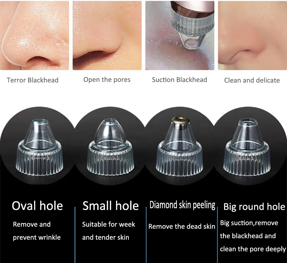 안면 블랙 헤드 리무버 스킨 여드름 껍질 껍질을 벗기는 장치 청소 피부 도구 진공 흡입 미용 기계