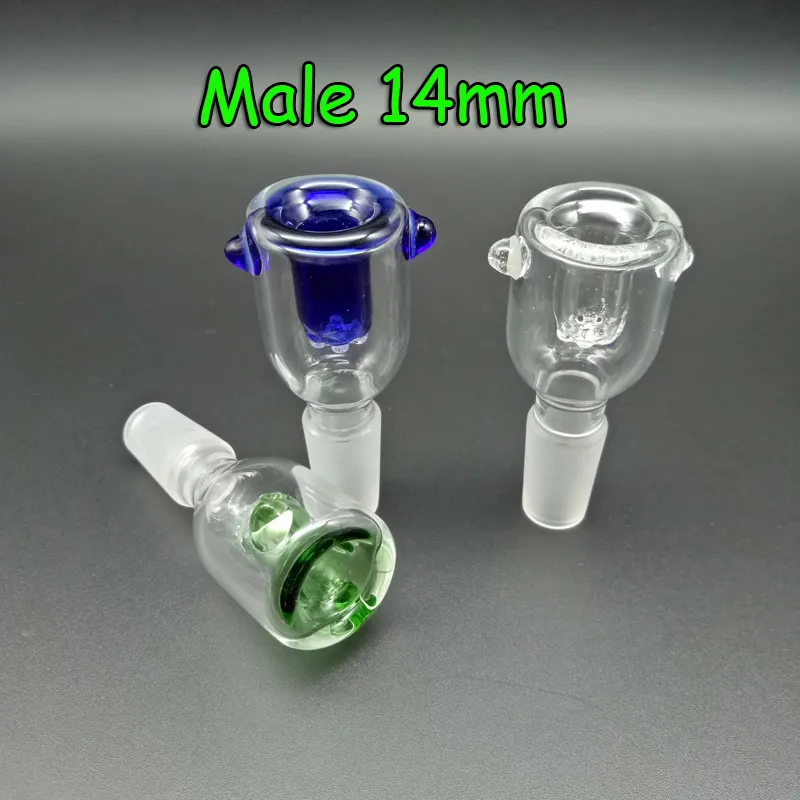New Honeycomb Screen Glass Bowl With Clear Green & Blue Colors 14mm 18mm Male Female Suit For Glass Bongs Oil Rigs