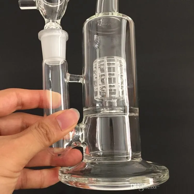 Glass Bong With birdcage Percolator Smoking Pipe For Dry herb wax Tobacco 18.8mm Joint height 9.5 Inch