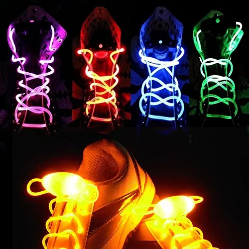 Novelty Lighting led flashing shoelaces Waterproof Luminous Fashion Light Up Casual Sneaker Shoe Laces Disco Party Night Glowing Strings