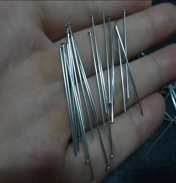 200 pz/lotto 30mm/35mm argento In acciaio inox Testa piatta Pin Orecchino Mestiere Monili Che Fanno Spilli Ago Gioielli FAI DA TE Trovare Componenti