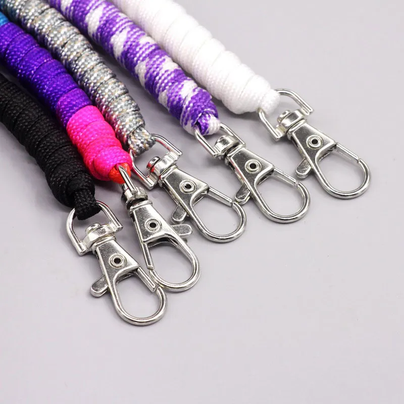 Monkey Fist Knot Key Chains Buckle Self-defense Core Keychain Steel Hot Sale Survival Paracord lanyard Outdoor Travel