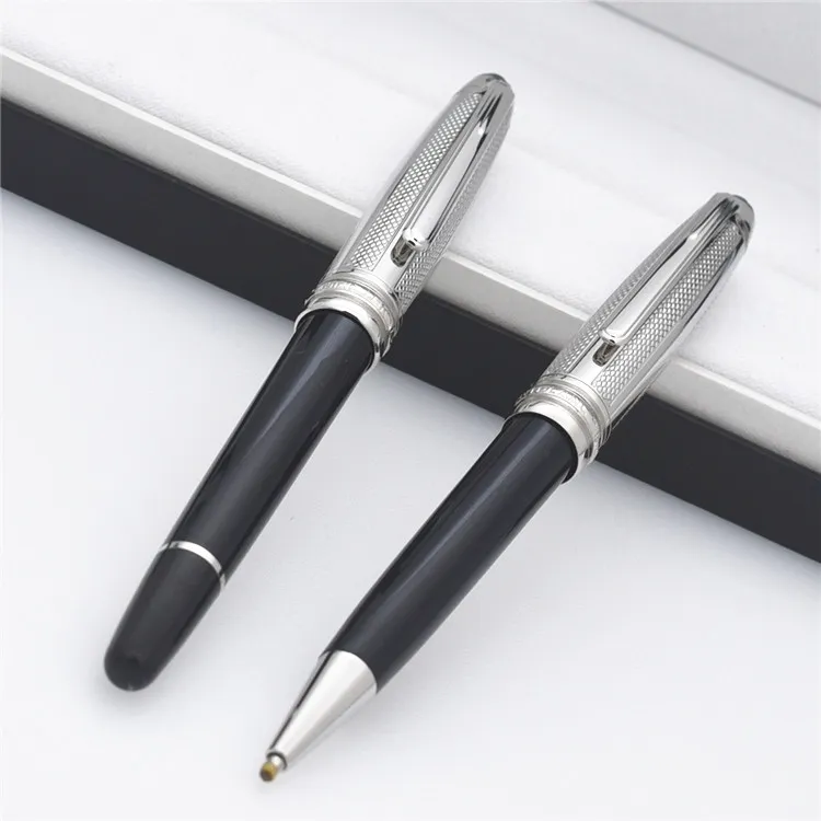 Yüksek kaliteli metal ve siyah reçine rulo top kalem / tükenmez okul ofis kırtasiye satmak hediye kalemler # 163