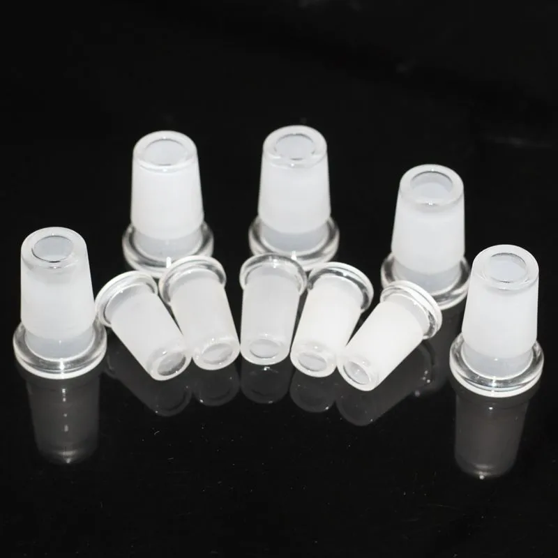 18mm Male naar 14mm female Glass Reducer low profile Adapter 14 male naar 10 female Frosted Borosilicaatglas Connector Downstem Slit Diffuser