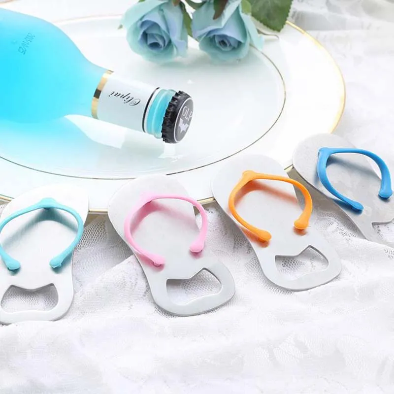 100PCS Wedding Party Favor Gift Household Supply Flip Flop Beach Thong Bottle Openers Slippers Design Beer Bottle Opener