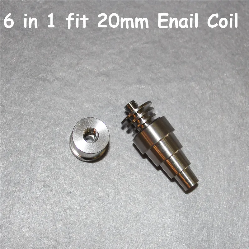 Chiodi in titanio di alta qualità 6 IN 1 fit 20mm coil Tool Domeless Gr2Titanium Nail Bangers maschio e femmina 19mmTitanium Banger