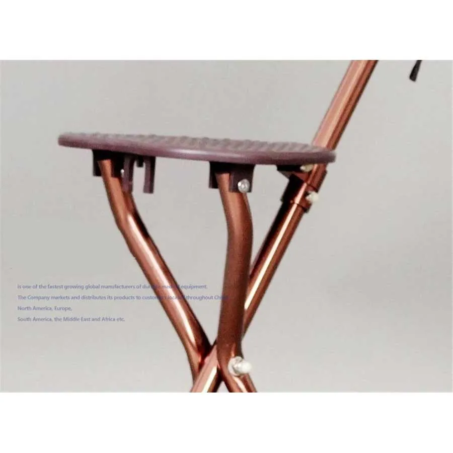 Camping Adjustable Folding Walking Cane Chair Stool Massage Walking