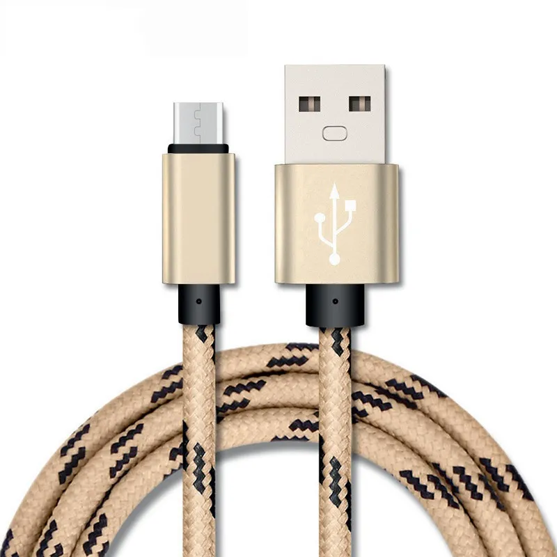 Ткань -плетеные кабельные кабельные кабели Micro -тип C USB Data Data Зарядные кабели для Samsung S4 S6 S7 Edge S8 Plus HTC LG Кабельный проволоки