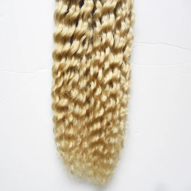 613 Bleach Blondes brasilianisches Echthaar I-Tip-Haar 100 g blondes 100s vorgebundenes Echthaar mit Keratin-Stiftspitze