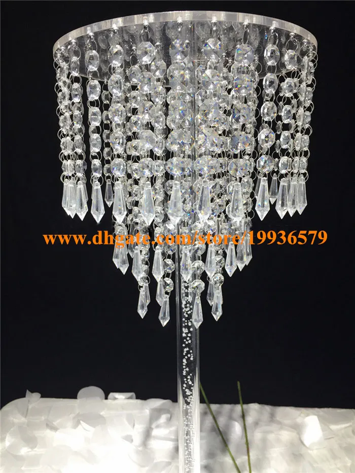 H70cm Crystal Pendant ljuskrona 3-tier mousserande akryl pärlstavig ring bröllop mittpiece händelse fest dekoration