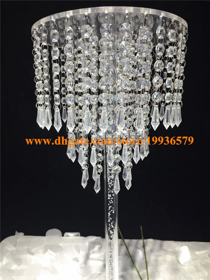 H70cm Crystal Pendant Chandelier 3-Tier sparkling acrylic beaded ring wedding centerpiece event party decoration