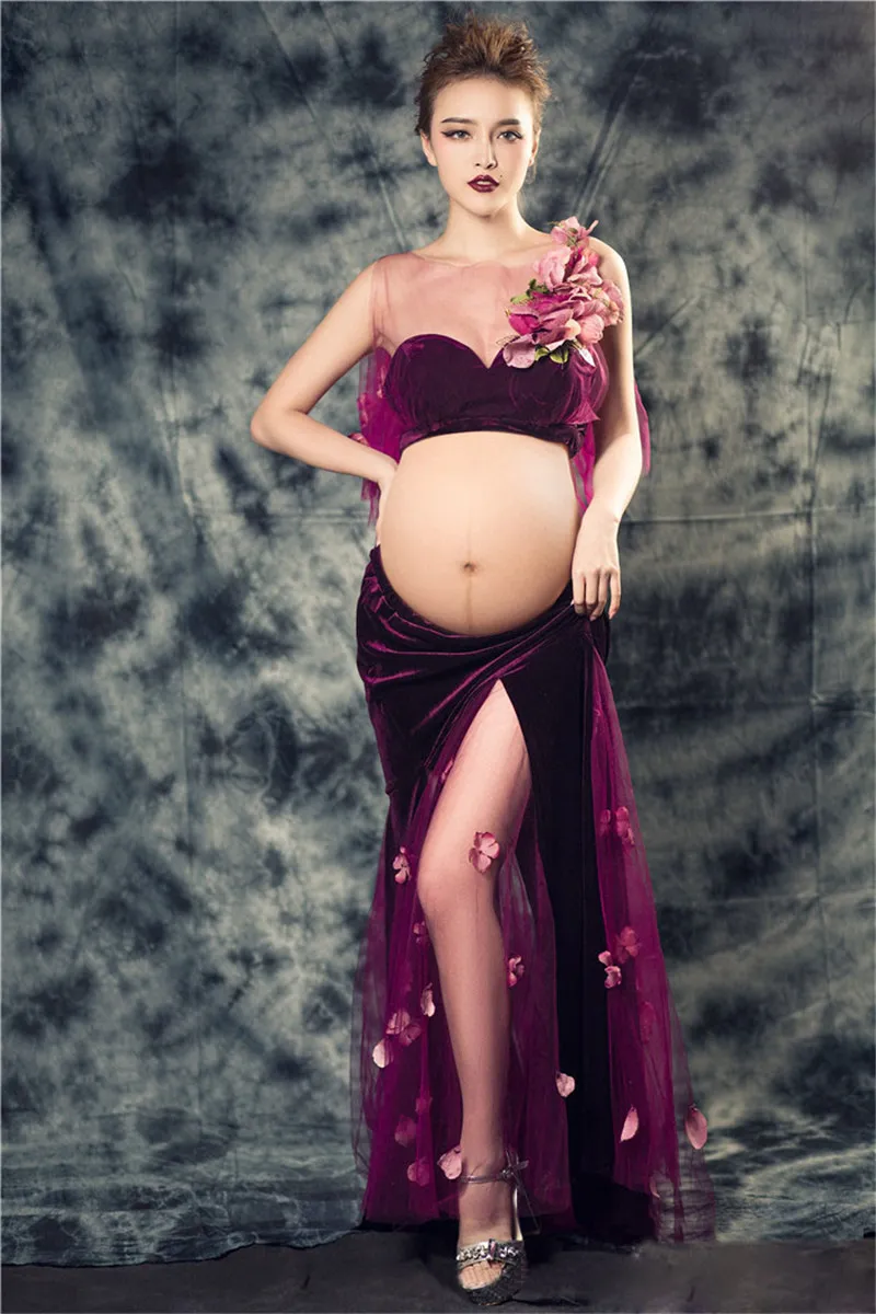 Vestidos De Maternidad Para Sesión Fotográfica Vestido Para Embarazadas Malla Floral De Verano Fotográficos De Maternidad De 25,54 € | DHgate