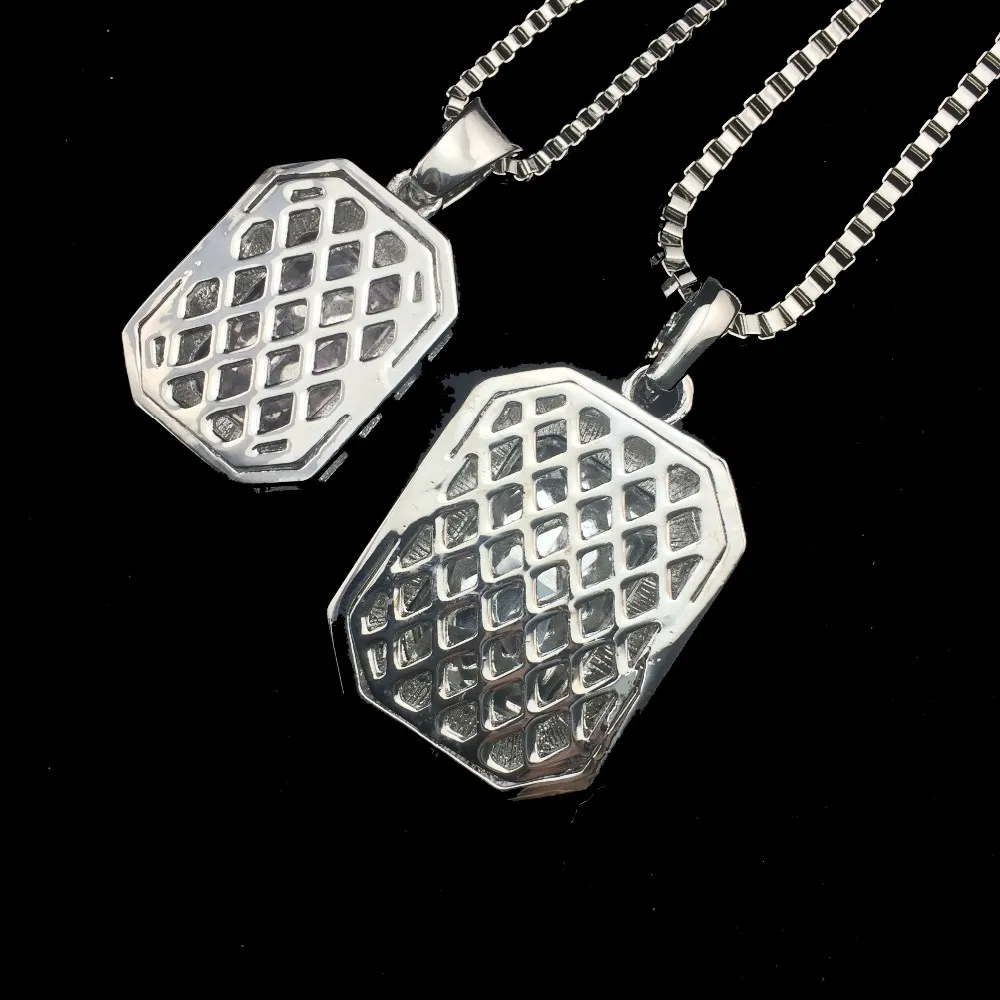 Square Iced Out Hip Hop Jewelry Lab Diamond Pendant Necklace Set Silver Stone Rapper with Chain