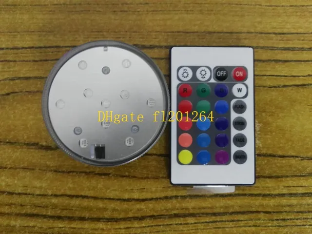 Frete Grátis RGB Multicolors Controle Remoto Submersível LEVOU Luz Paryt Casamento À Prova D 'Água LEVOU Vaso Base de Luz