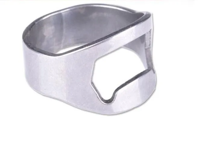 2016 Portable Silver color Stainless Steel Beer Bar Tool Finger Ring Bottle Opener bottel favors 24mm-22mm 